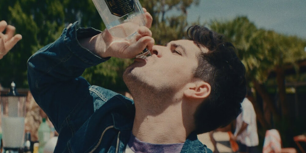 Man drinking from bottle
